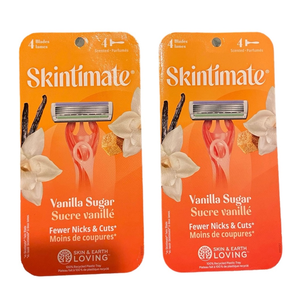 Skintimate Warm Vanilla Sugar Disposable Razor for Women, 4 Count